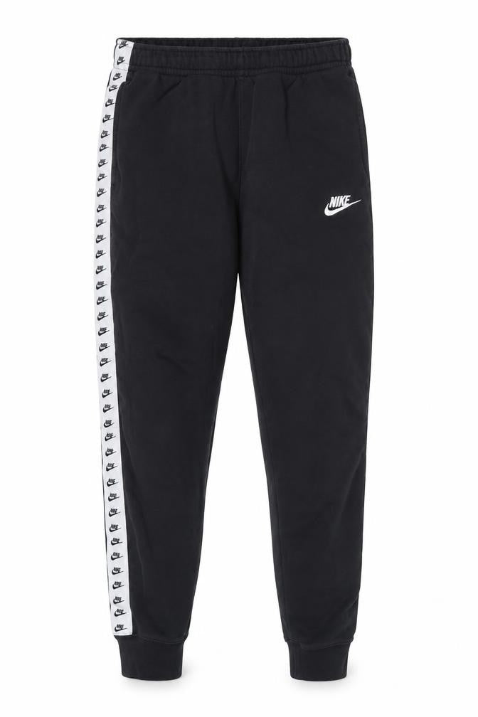 Nike Men's Black S Taped Logo Cuffed Sweatpants Joggers