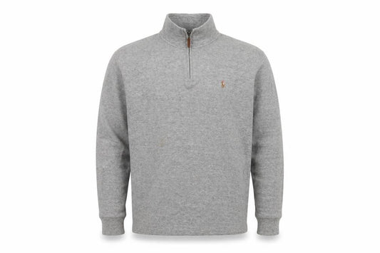 Polo Ralph Lauren Men’s Grey L Estate Rib 1/4 Zip Logo Sweatshirt