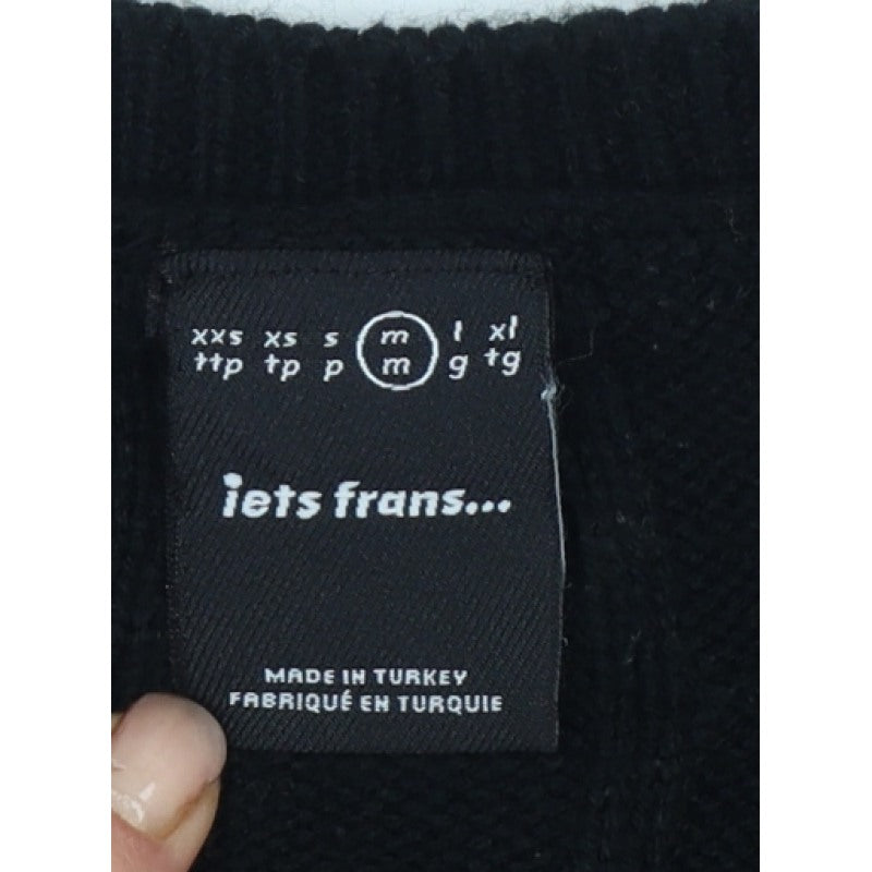 lets frans... Teens Black M Cable Knit V-Neck Sleeveless Jumper Vest