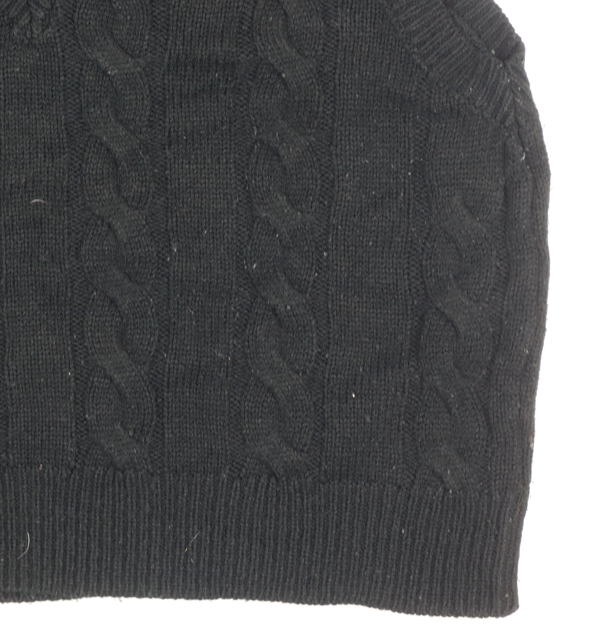 lets frans... Teens Black M Cable Knit V-Neck Sleeveless Jumper Vest