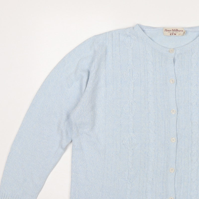 Honor Millburn Women Blue UK 18 Cable Knit Button Cardigan