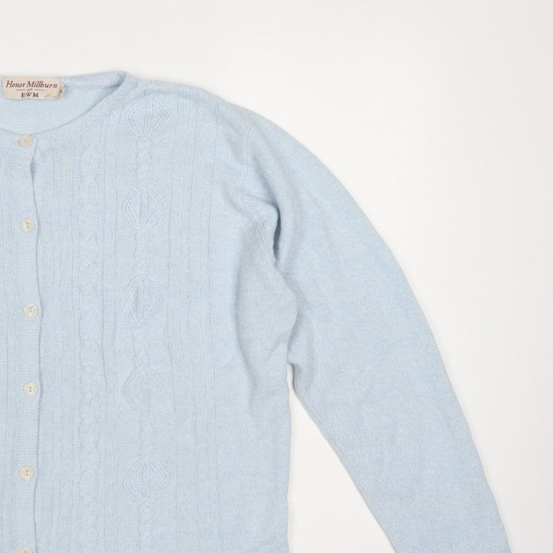 Honor Millburn Women Blue UK 18 Cable Knit Button Cardigan