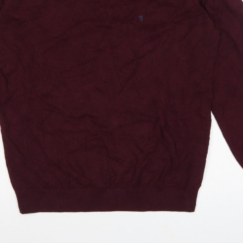 Farah Classic Mens Red XL Cotton Crew Neck Logo Pullover Jumper