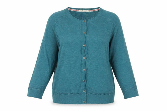 White Stuff Women’s Blue UK 16 Cotton Button Knit Cardigan