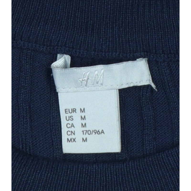 H&M Women Blue M Rib Knit Crew Neck Long Sleeve Pullover Jumper
