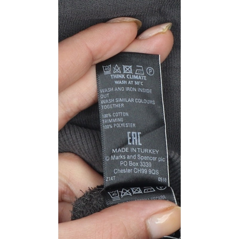 Marks & Spencer Women Black UK 14 Pullover Sweatshirt Striped Sleeves