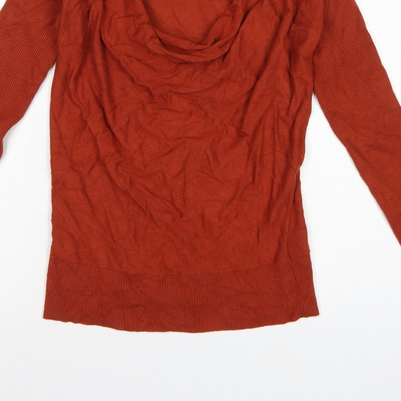 Phase Eight Women Red Size 10 Cowl Neck Button Shoulder Knit Jumper