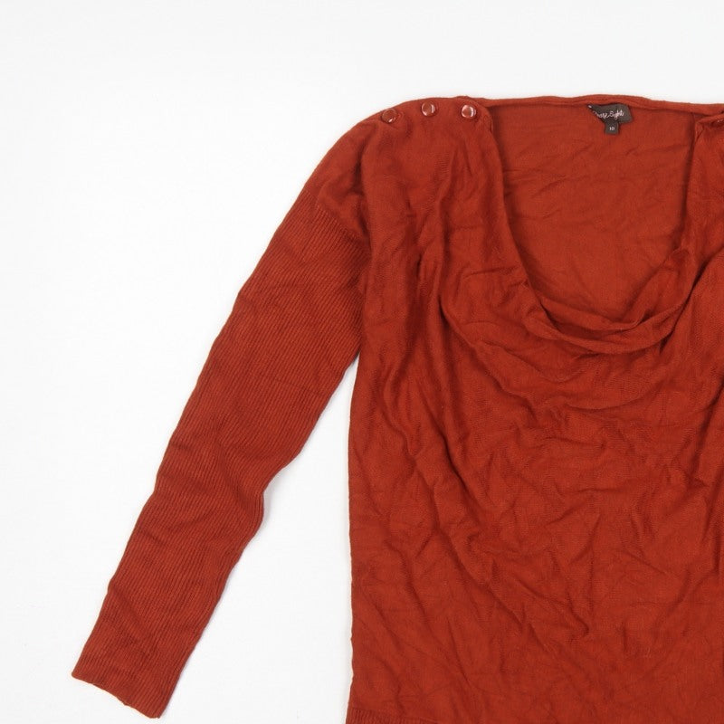 Phase Eight Women Red Size 10 Cowl Neck Button Shoulder Knit Jumper