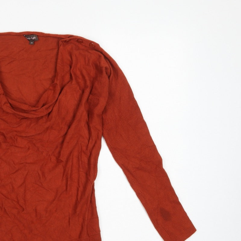 Phase Eight Women Red Size 10 Cowl Neck Button Shoulder Knit Jumper