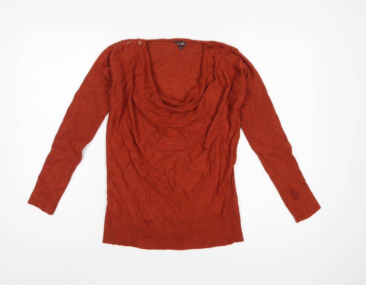 Phase Eight Women Red Size 10 Cowl Neck Button Shoulder Knit Jumper
