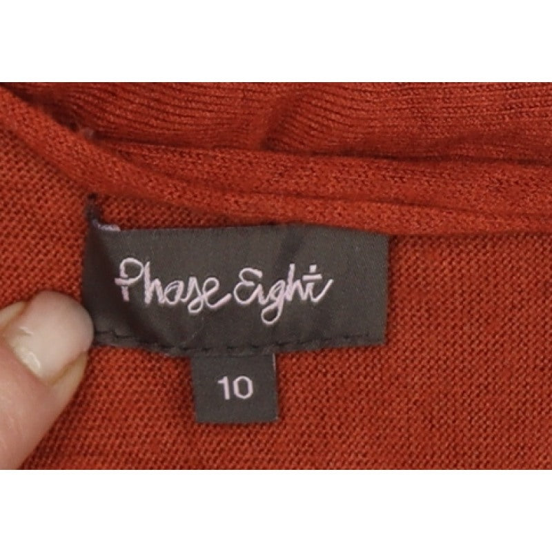 Phase Eight Women Red Size 10 Cowl Neck Button Shoulder Knit Jumper