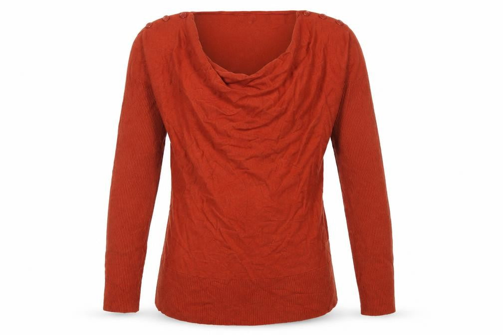 Phase Eight Women Red Size 10 Cowl Neck Button Shoulder Knit Jumper
