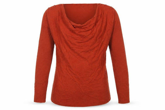Phase Eight Women Red Size 10 Cowl Neck Button Shoulder Knit Jumper