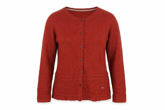 White Stuff Women Red UK 10 Cardigan Cashmere Wool Argyle Knit