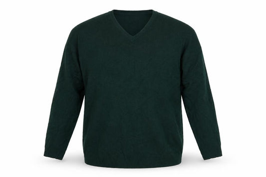 Marks and Spencer Men’s Green 2XL Lambswool V-Neck Pullover Jumper