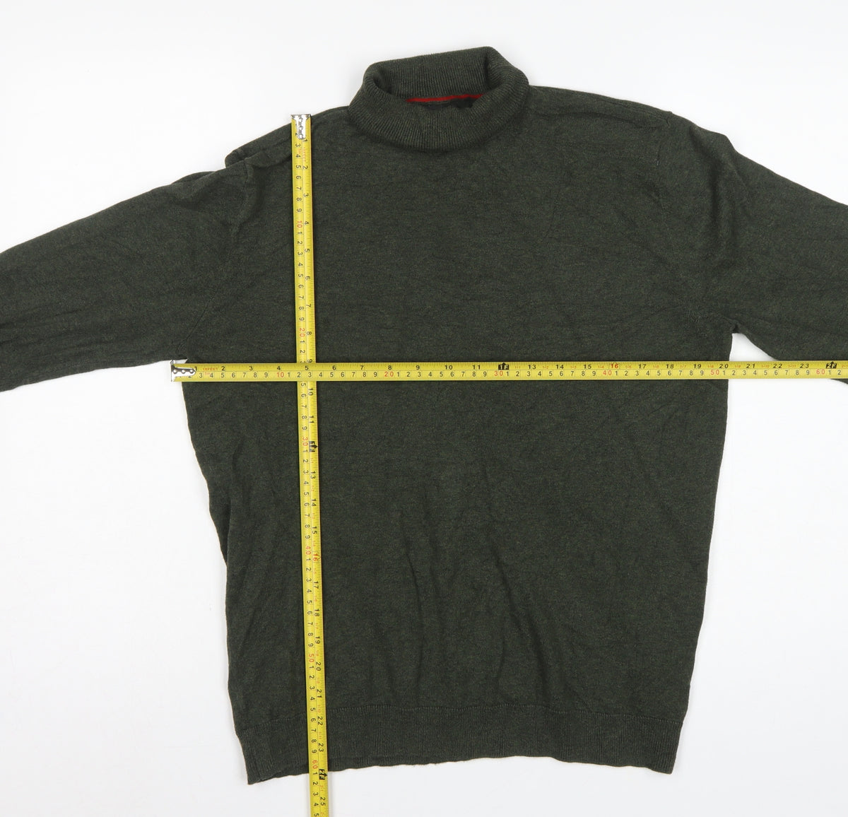 Next Men's Green M Roll Neck Cotton Knit Pullover Jumper