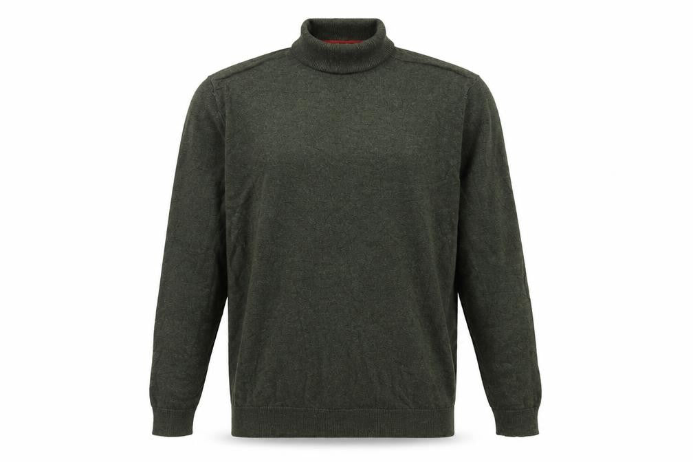 Next Men's Green M Roll Neck Cotton Knit Pullover Jumper