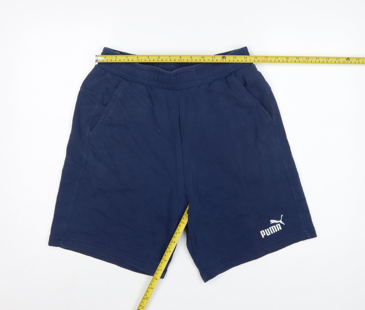 Puma Men’s Blue M Sweat Shorts Elastic Waist Logo Pockets