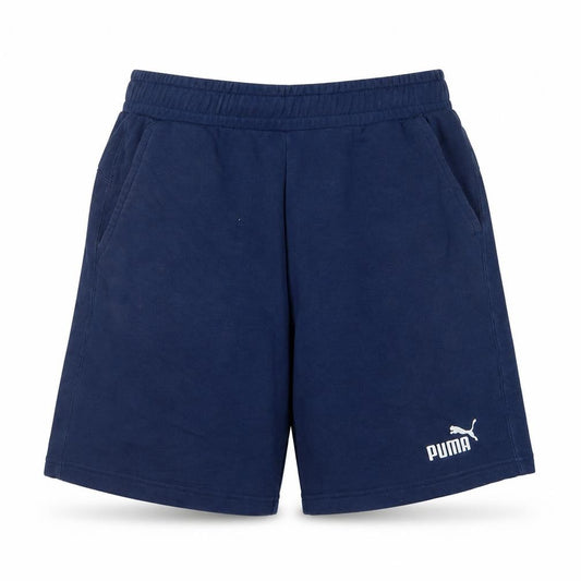 Puma Men’s Blue M Sweat Shorts Elastic Waist Logo Pockets