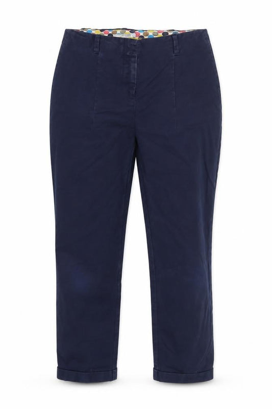 Boden Women Navy UK 12 Tapered Chino Trousers Cotton Stretch