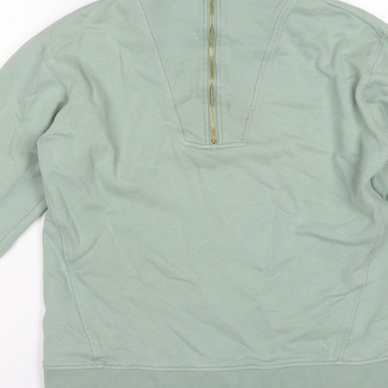 Joules Women's Soft Green UK 10 Pullover Half Zip Sweatshirt