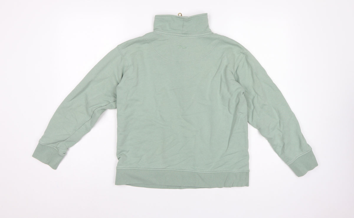 Joules Women's Soft Green UK 10 Pullover Half Zip Sweatshirt
