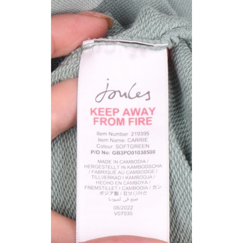 Joules Women's Soft Green UK 10 Pullover Half Zip Sweatshirt