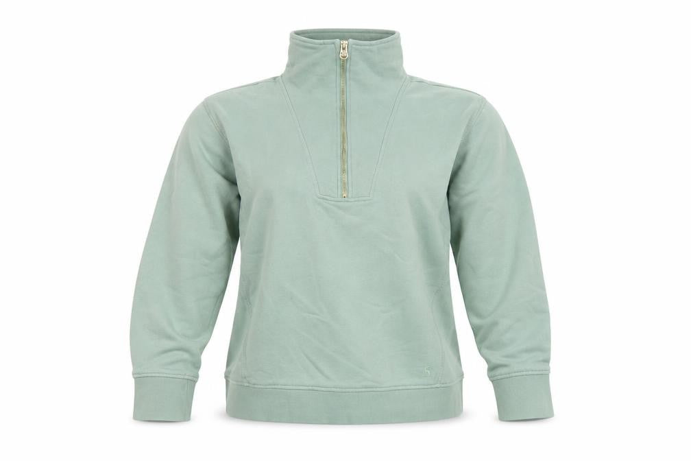 Joules Women's Soft Green UK 10 Pullover Half Zip Sweatshirt