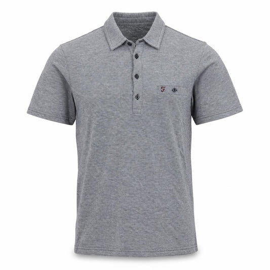 Farah 1920 Men's Grey Small Cotton Pocket Logo Short Sleeve Polo Shirt