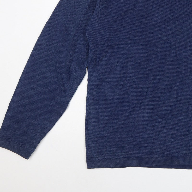 Manastash Men’s Blue XL Knit Pocket Crew Neck Pullover Sweatshirt
