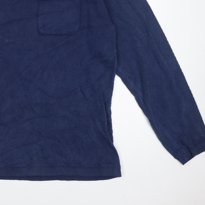 Manastash Men’s Blue XL Knit Pocket Crew Neck Pullover Sweatshirt