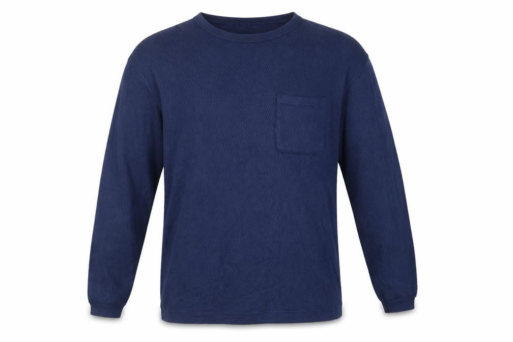 Manastash Men’s Blue XL Knit Pocket Crew Neck Pullover Sweatshirt