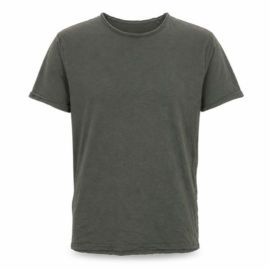 Broken Standard Men’s Green XL Crew Neck Rolled Sleeve Cotton T-Shirt