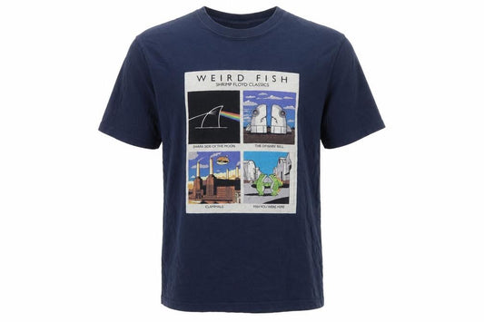 Weird Fish Men's Blue L Graphic Print Cotton Fish Music T-Shirt