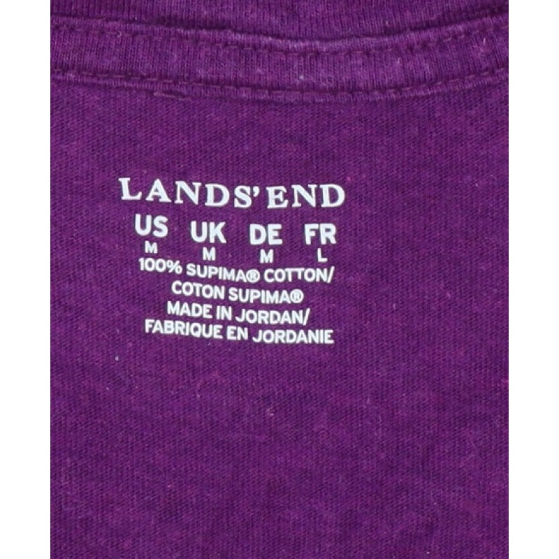 Lands' End Women Purple M Basic Supima Cotton Long Sleeve T-Shirt
