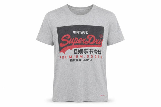 Superdry Men’s Grey S Vintage Logo Graphic Print Crew Neck T-Shirt