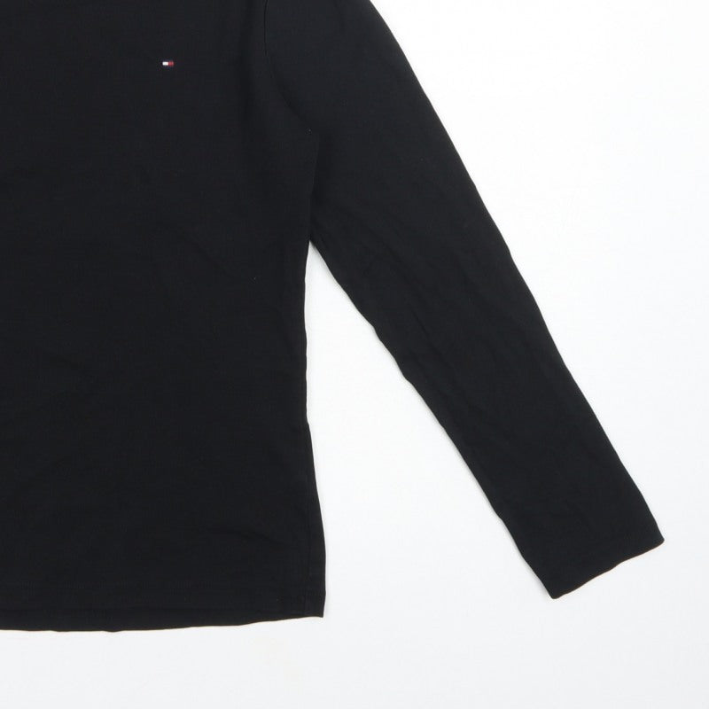 Tommy Hilfiger Women Black M Basic Long Sleeve Crew Neck T-Shirt