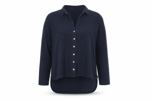 White Label Women Blue UK 8 S Lyocell Cotton Long Sleeve Tunic Shirt