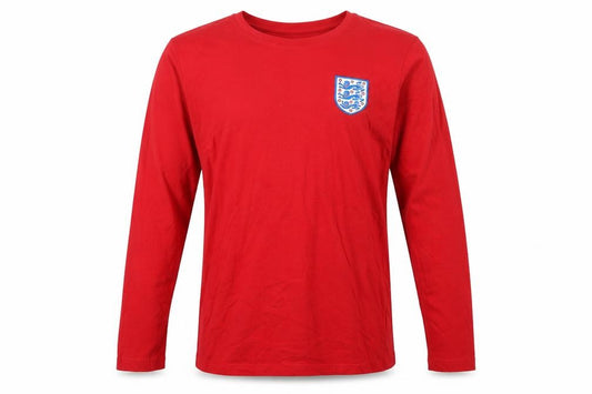 England Men’s Red Medium Long Sleeve Crest Crew Neck T-Shirt