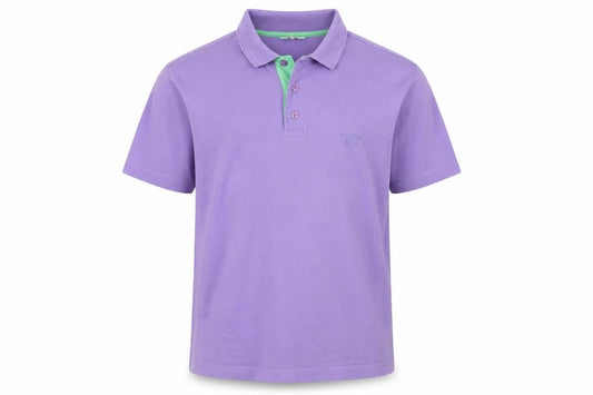Cotton Traders Men’s Purple L Short Sleeve Cotton Polo Shirt Logo