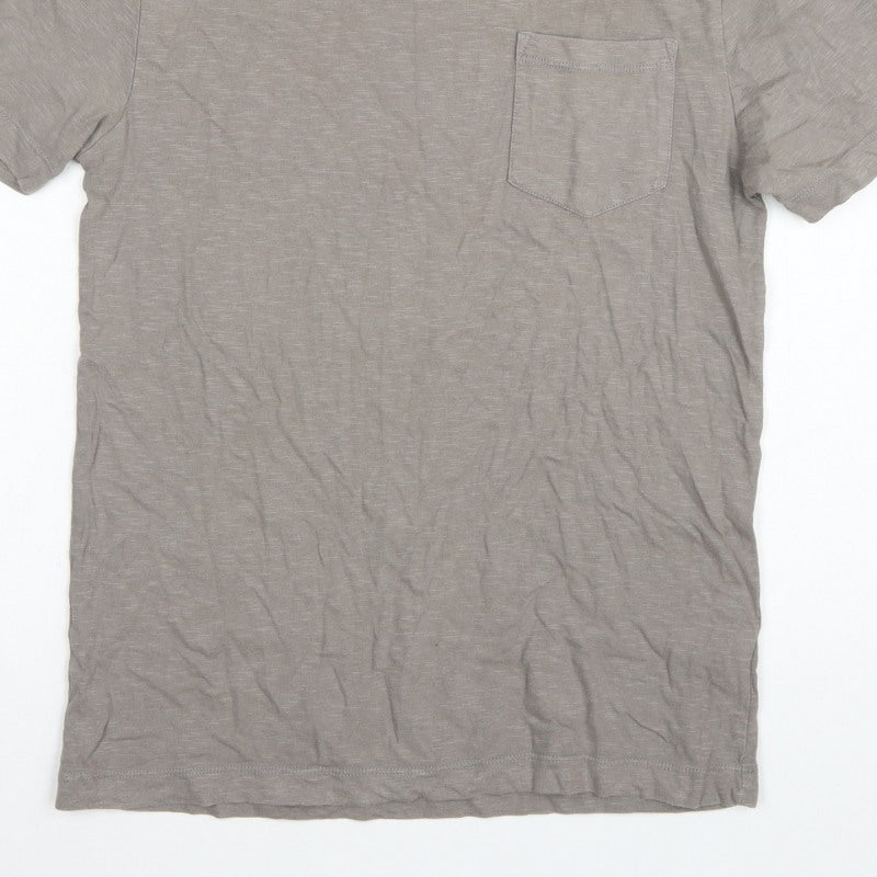French Connection Men Grey Size S Regular Pocket Crew Neck T-Shirt