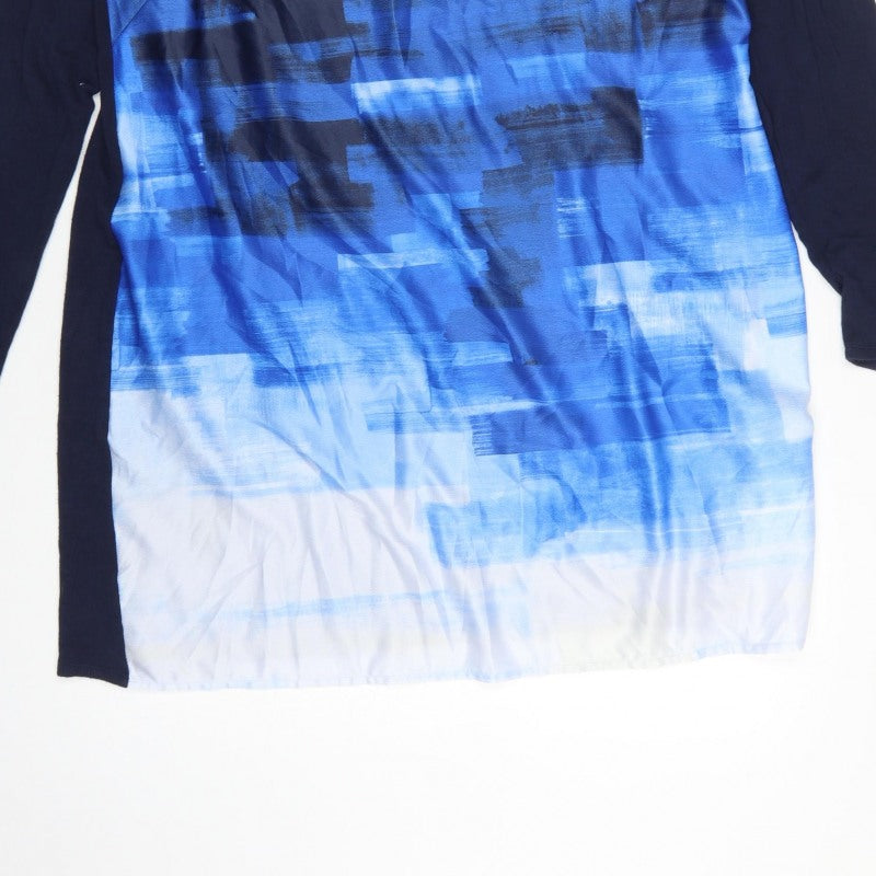 Phase Eight Women Blue Geometric Shift Dress Size 18 Long Sleeve