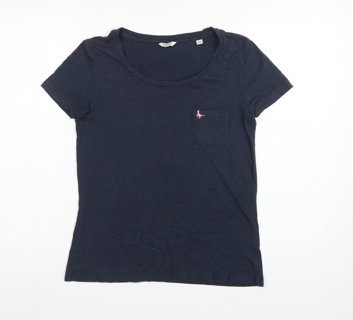 Jack Wills Women Blue UK 6 Basic Scoop Neck Pocket T-Shirt