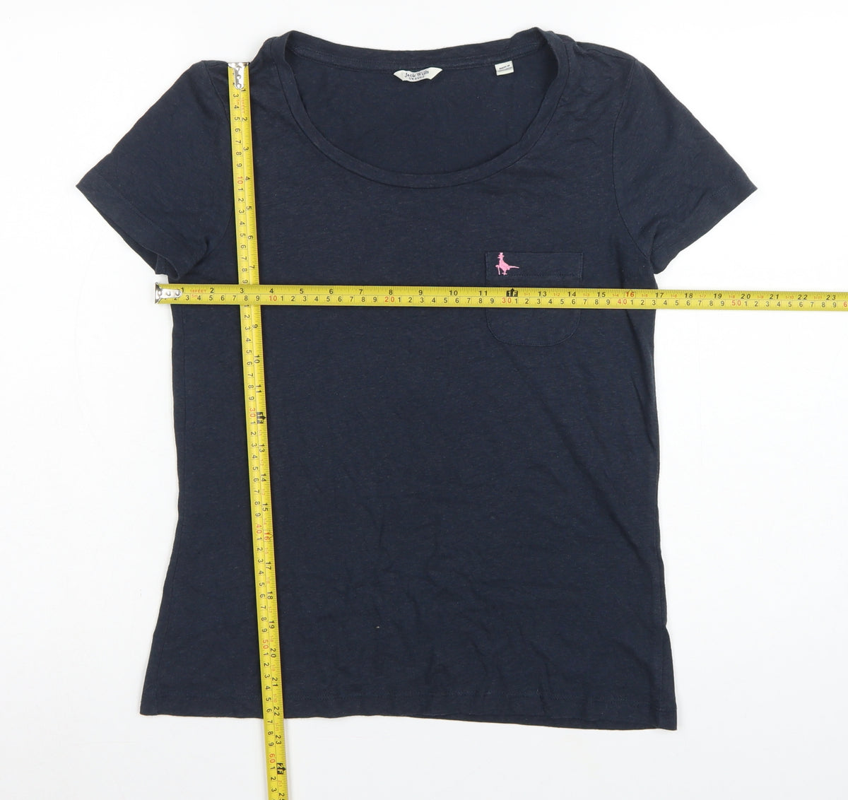 Jack Wills Women Blue UK 6 Basic Scoop Neck Pocket T-Shirt