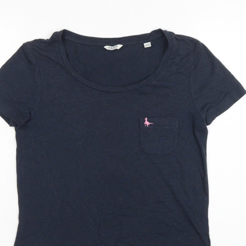 Jack Wills Women Blue UK 6 Basic Scoop Neck Pocket T-Shirt
