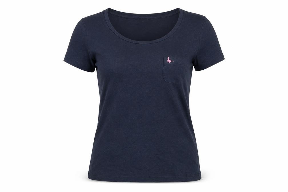Jack Wills Women Blue UK 6 Basic Scoop Neck Pocket T-Shirt