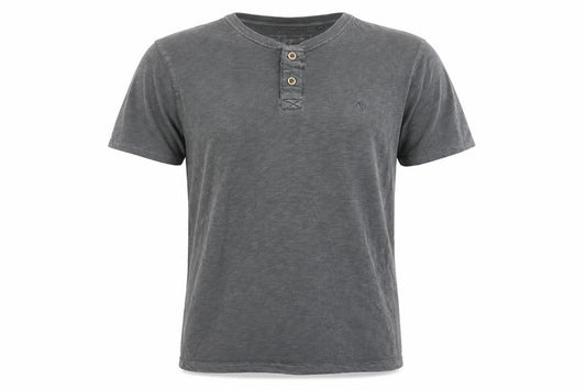 Fat Face Men's Grey L Henley Short Sleeve Cotton Logo T-Shirt