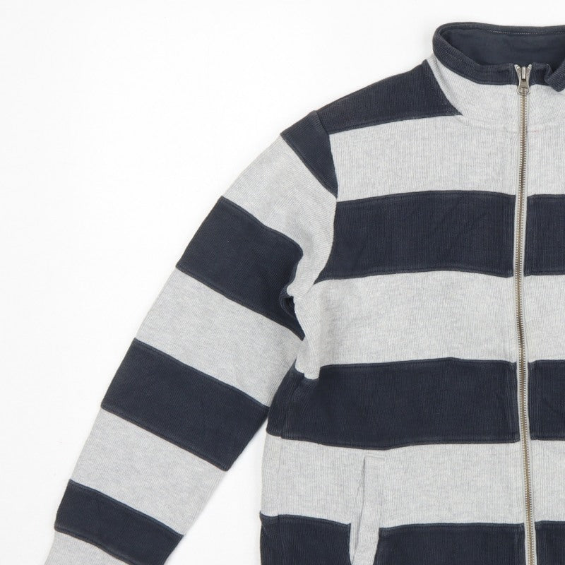 Jasper Conran Boys Blue Grey Striped Full Zip Jumper Age 14 Years
