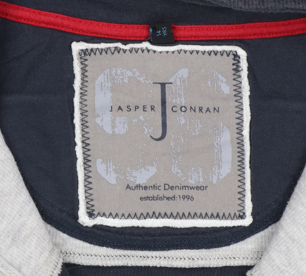 Jasper Conran Boys Blue Grey Striped Full Zip Jumper Age 14 Years