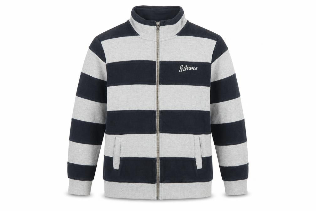 Jasper Conran Boys Blue Grey Striped Full Zip Jumper Age 14 Years